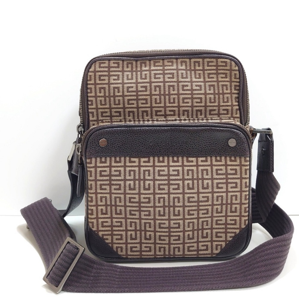 Authentic Rare Givenchy Canvas & Leather Crossbody with G Monogram +COA